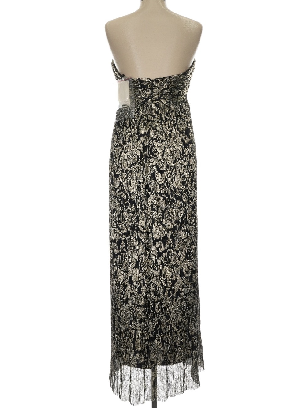 Parker Strapless Gold Metallic Brocade Maxi Dress Black Size 12 NWT - Picture 3 of 10